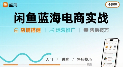 閑魚藍海電商實戰，店鋪搭建運營售后全流程